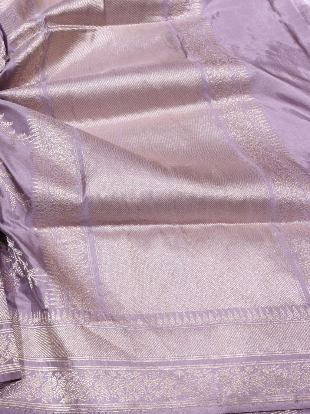 Lilac Katan Silk Banarasi saree blouse piece