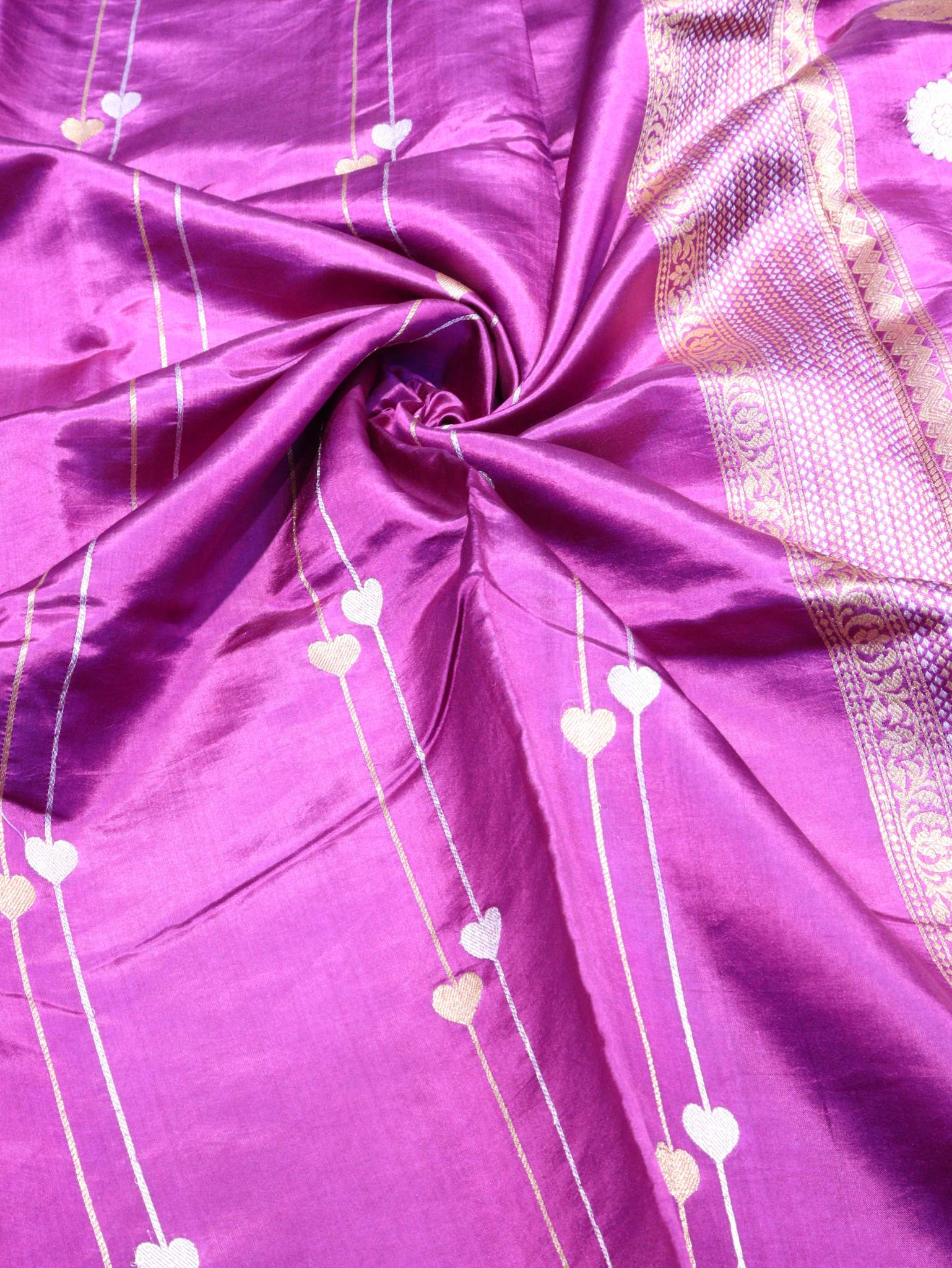 Royal Magenta Katan Silk Banarasi saree blouse piece