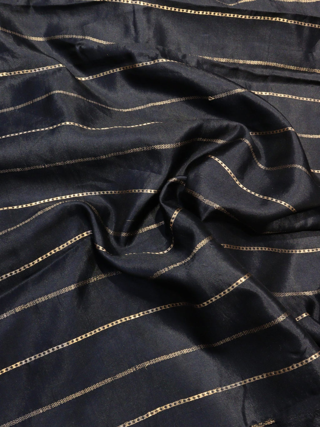 Black Soft Katan Banarasi saree pallu detail