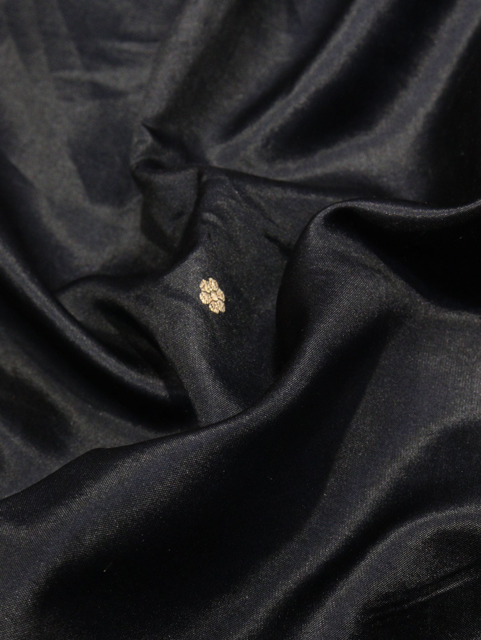 Black Soft Katan Banarasi saree full spread
