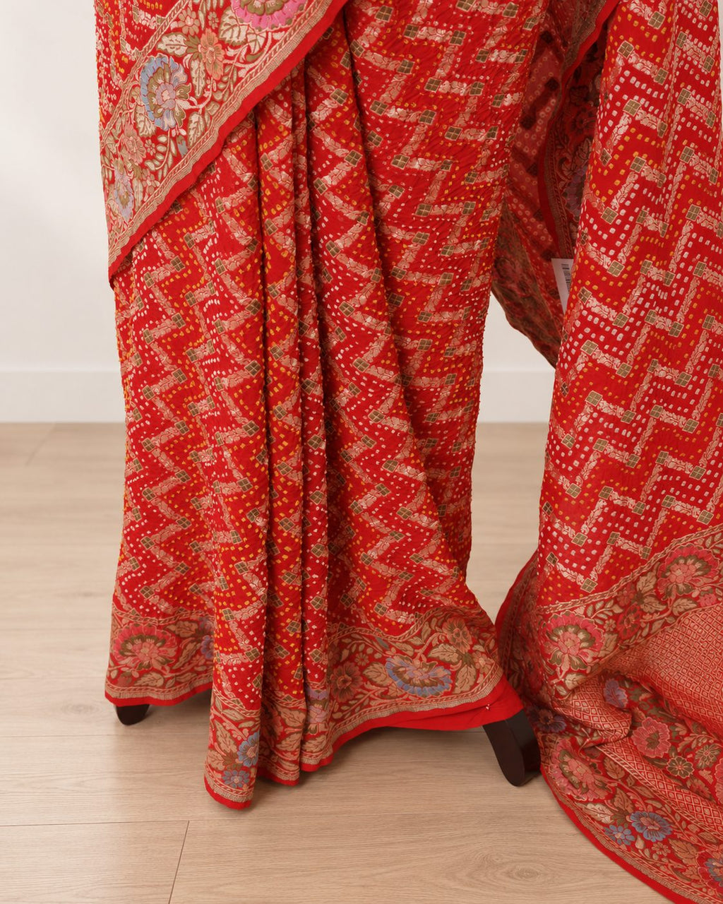 Dark Red Khaddi Georgette Banarasi saree blouse piece