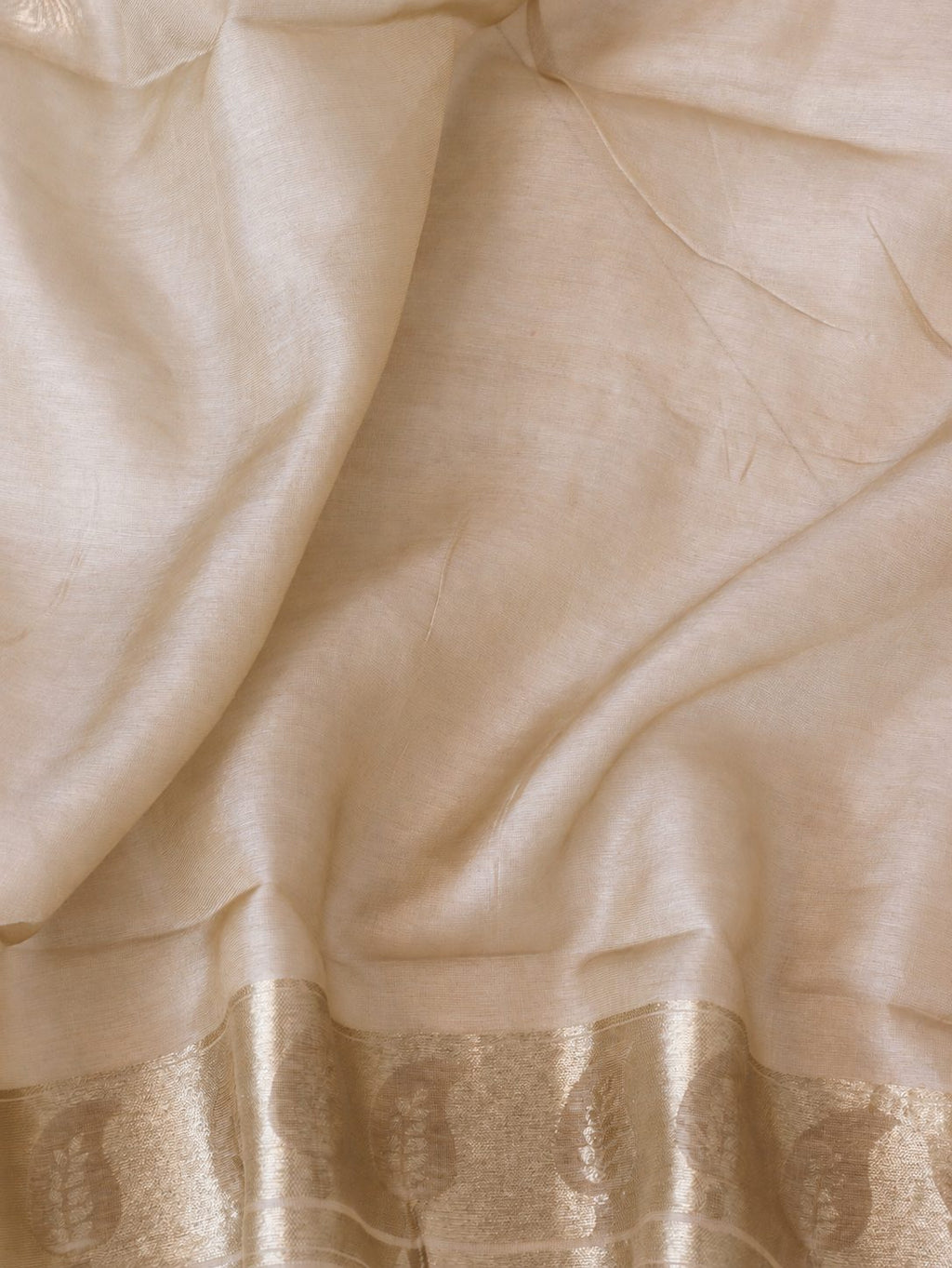 Soft lavender body with a champagne-gold border and pastel pink, powder-blue and lilac accents Raw Dupion Banarasi saree full spread