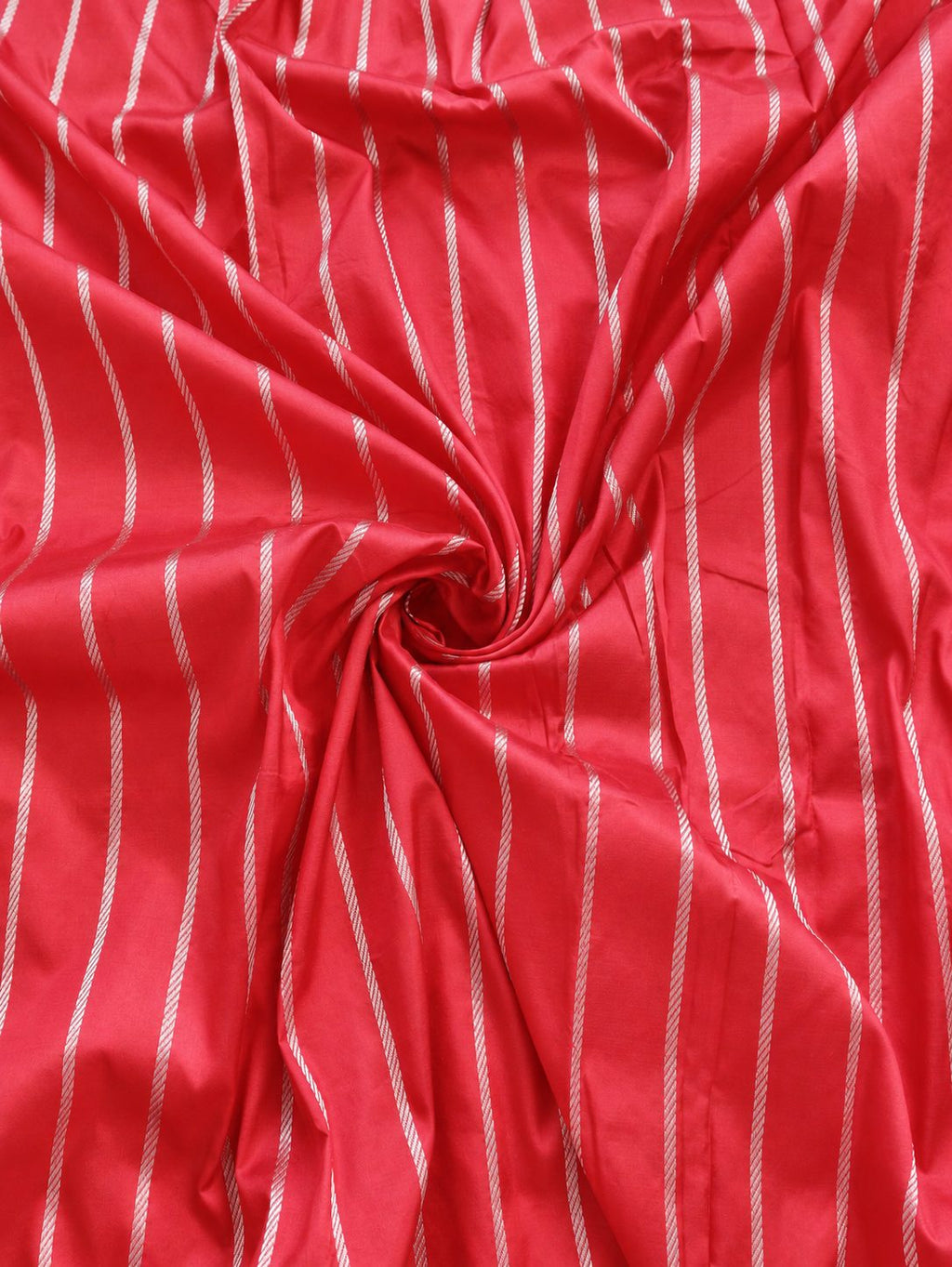 Vibrant coral red and deep plum checks, highlighted with silver-toned woven detailing Katan Silk Banarasi saree blouse piece
