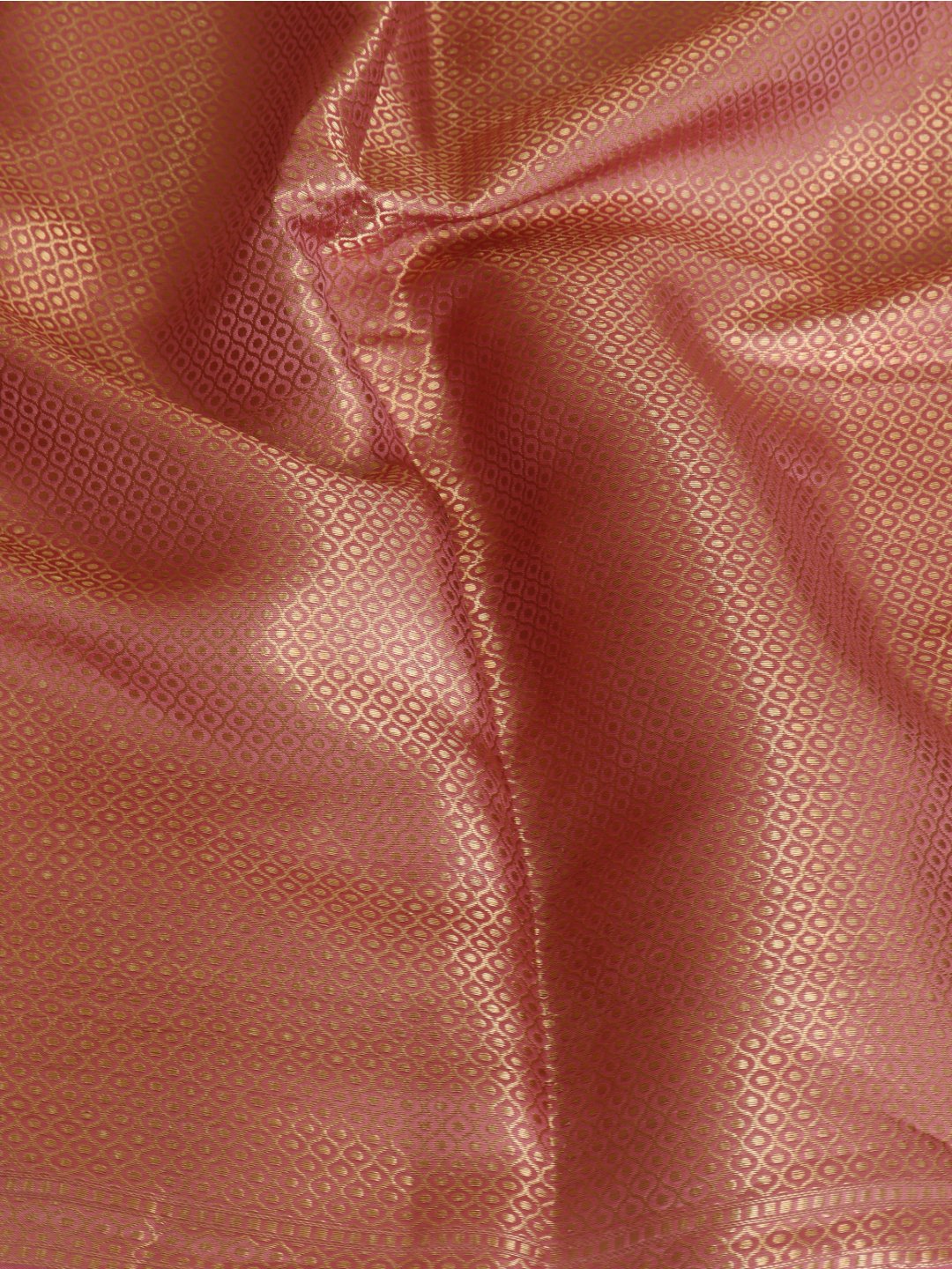 Rose pink with gold detailing Viscose Saree Banarasi saree folded view