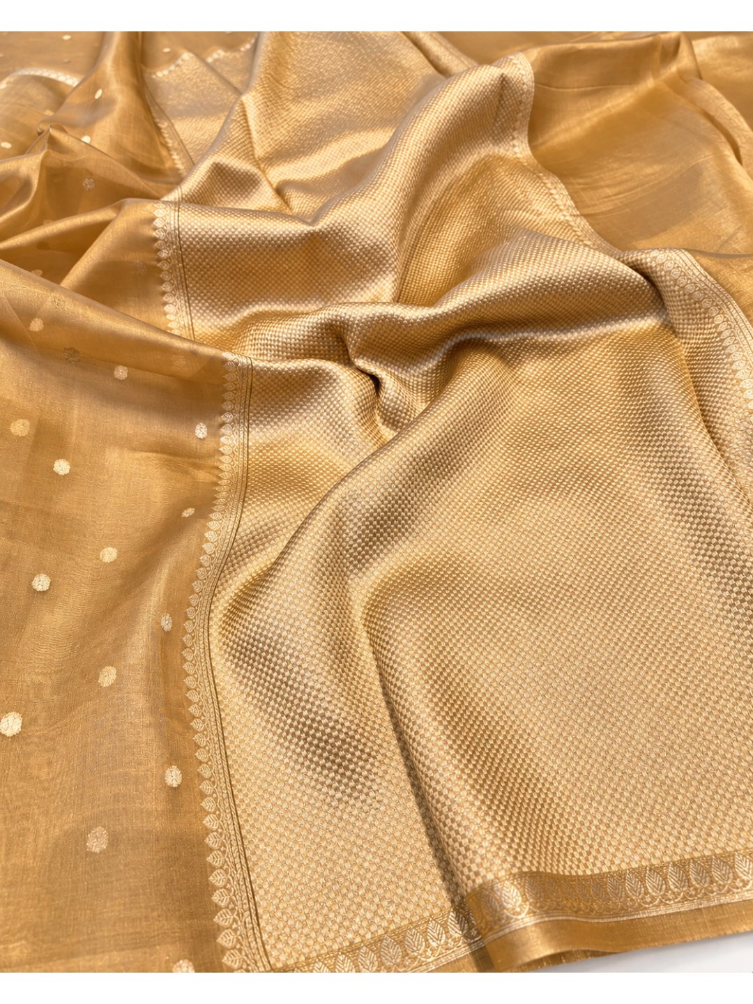 Gold Tissue Silk Banarasi saree blouse piece