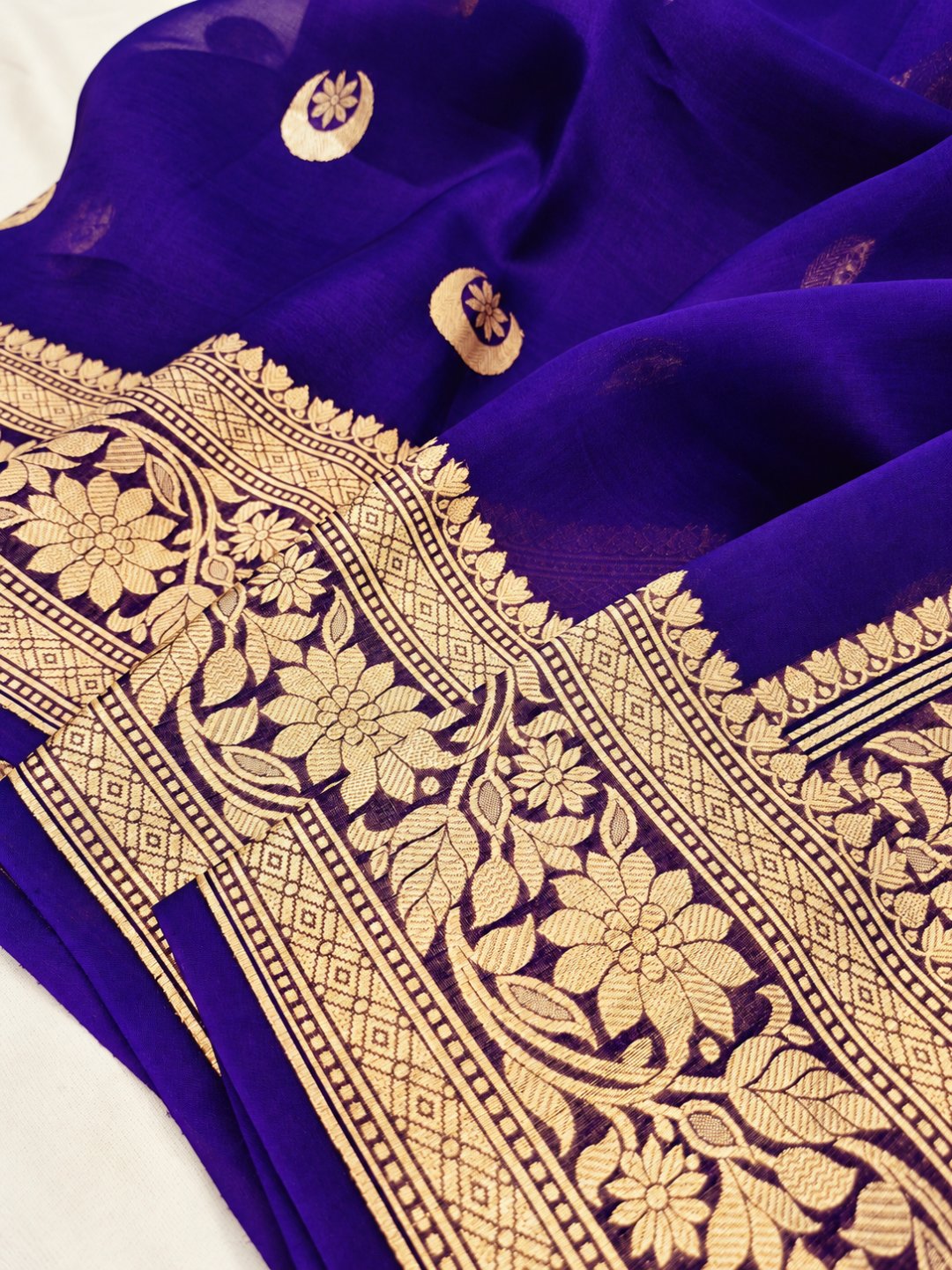 Violet Kora Silk Banarasi saree blouse piece