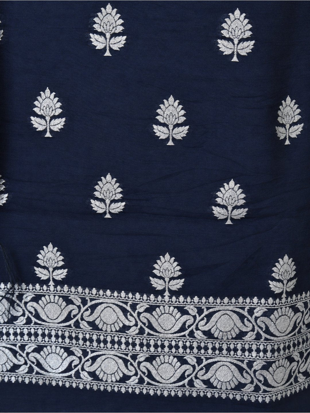 Black Cotton Banarasi suit sleeve detail