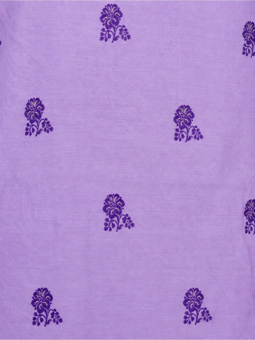 Levender Cotton Banarasi suit front drape view