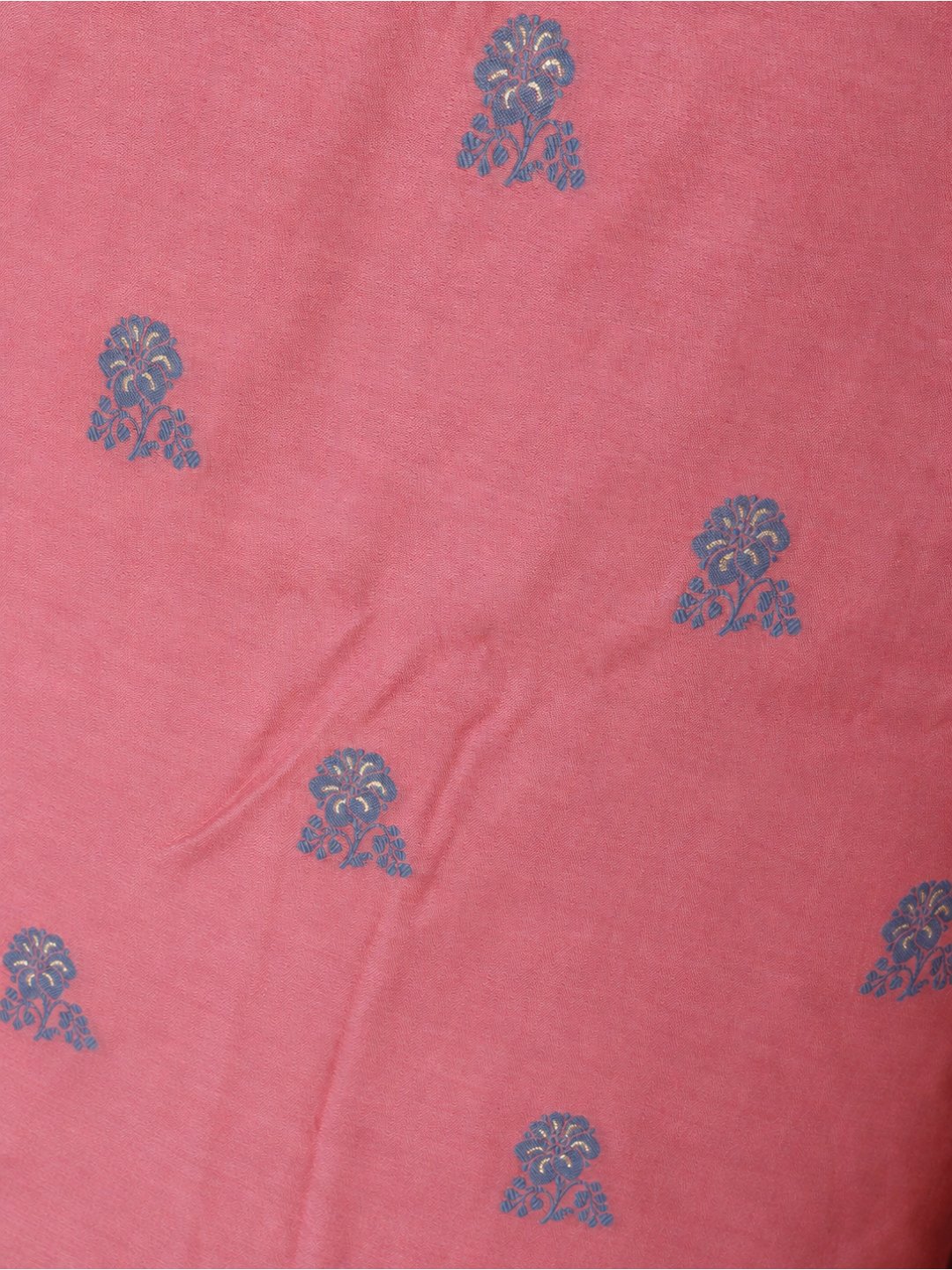 Soft Rose Pink Cotton Banarasi suit front drape view