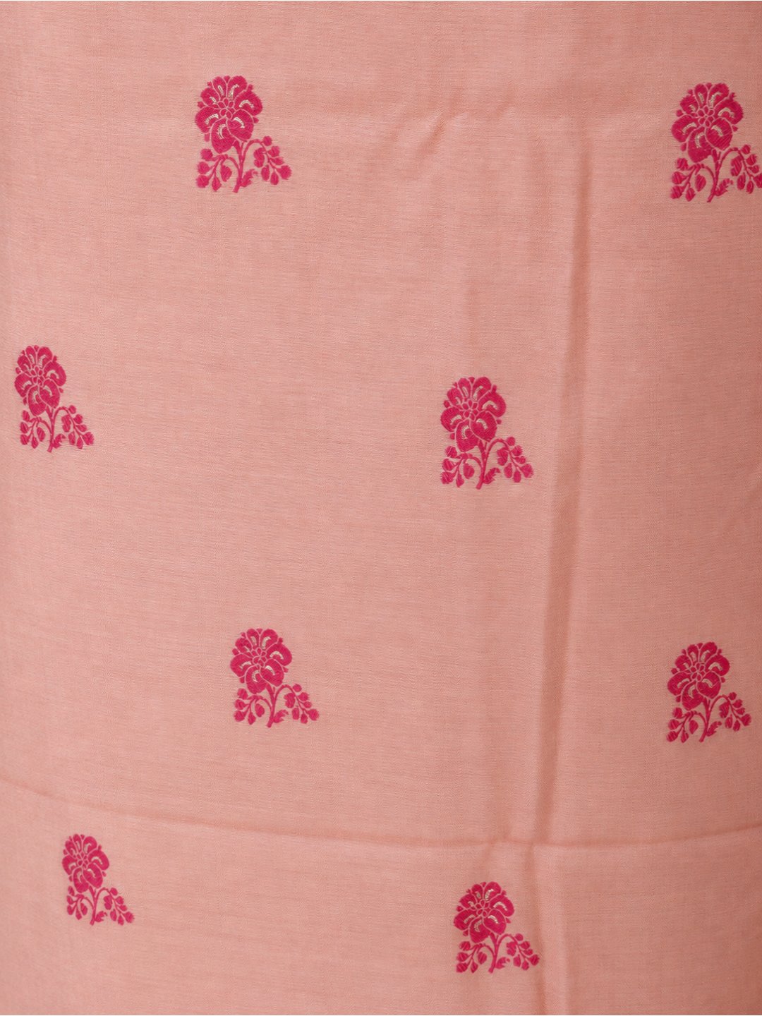 Peach Cotton Banarasi suit neckline detail