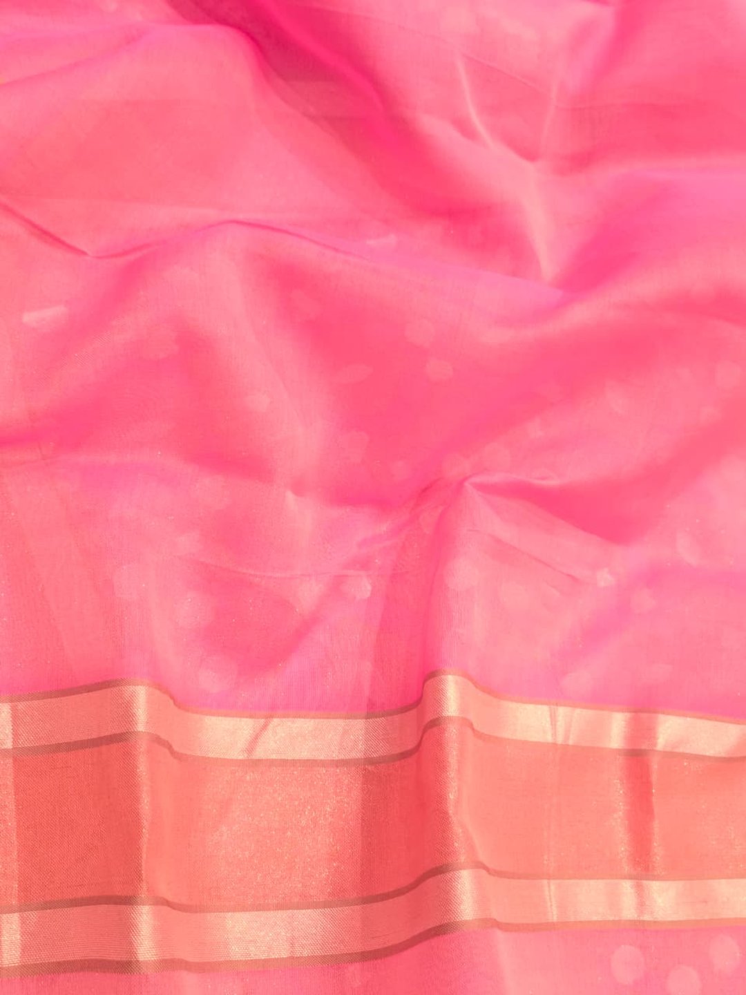 Light Pink Kora Silk Banarasi saree zari work detail