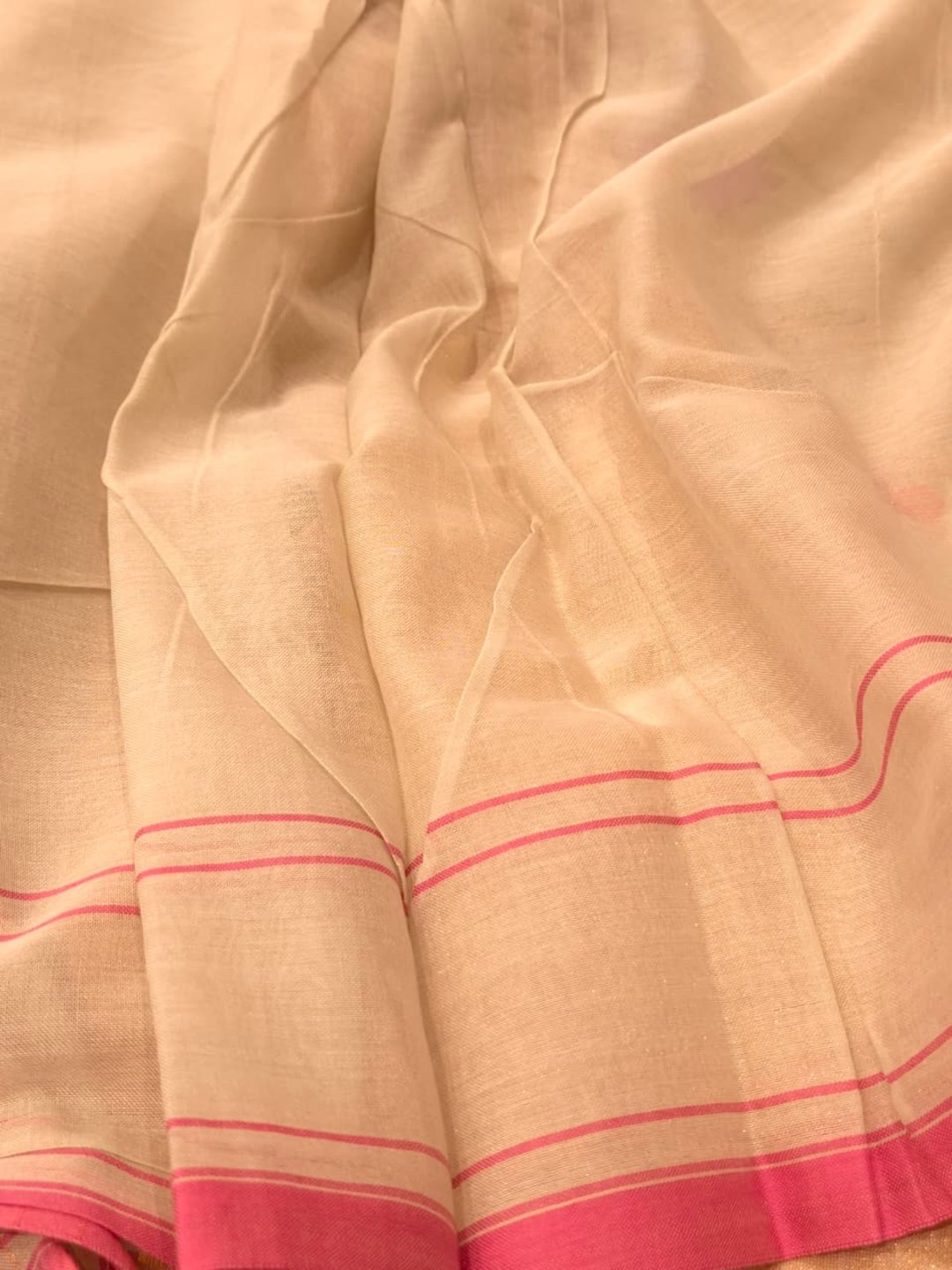 Muted MInt Green Cotton Banarasi saree folded view