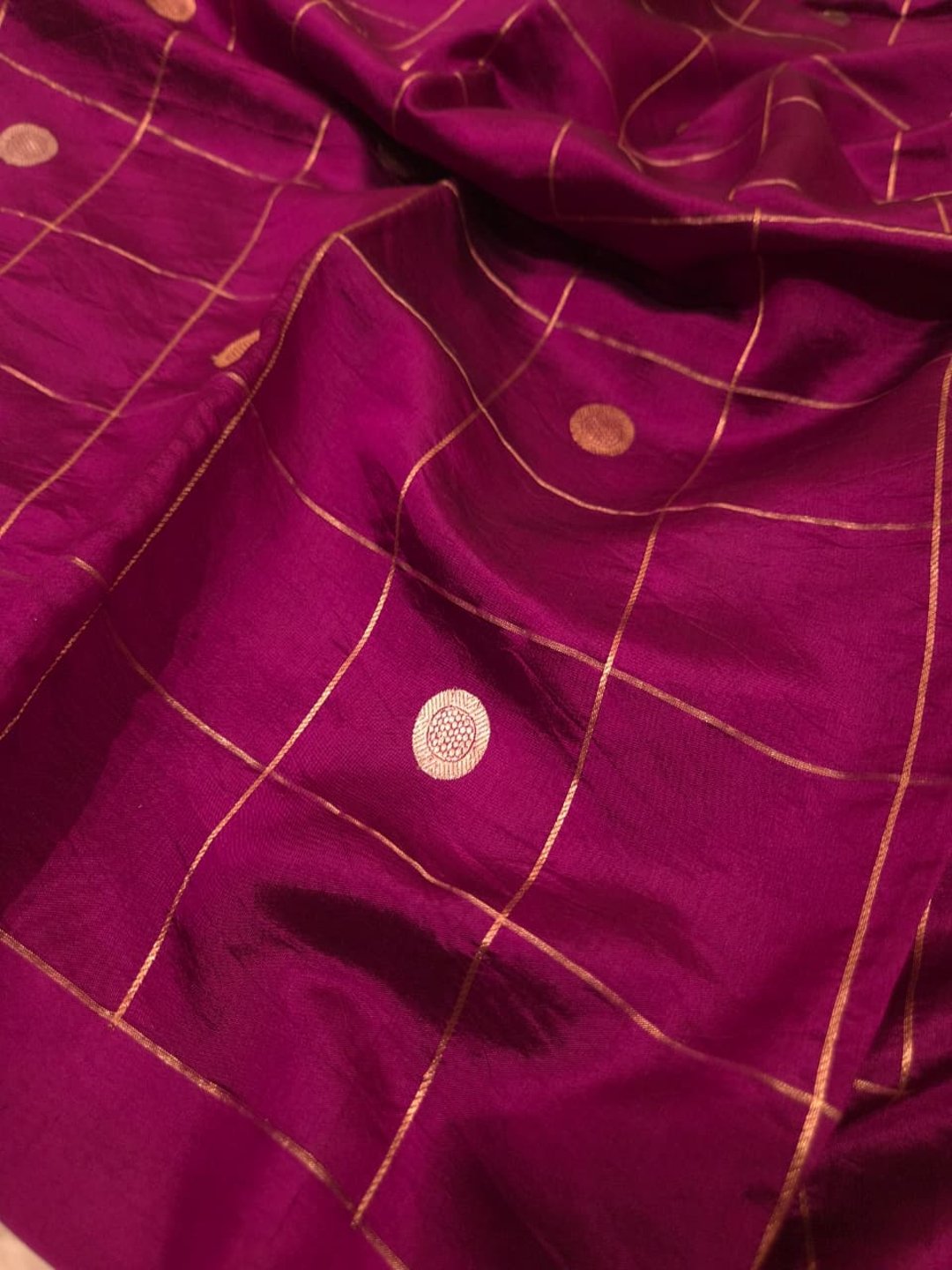 Royal Purple Katan Silk Banarasi saree pallu detail