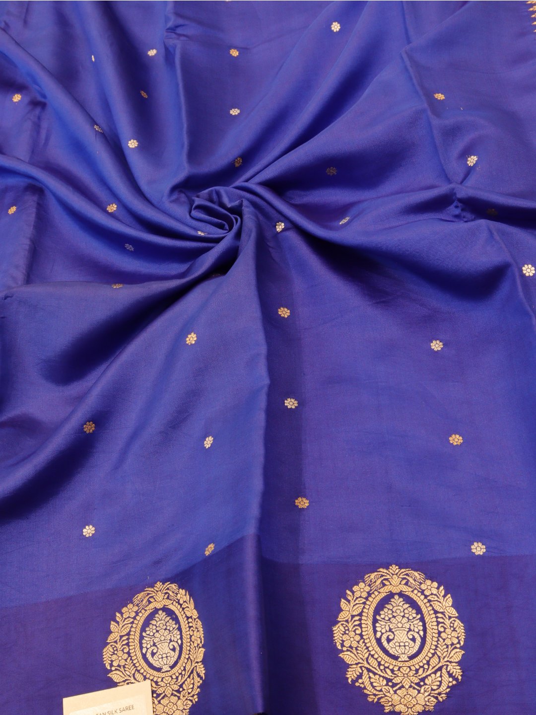 Royal Blue Katan Silk Banarasi saree blouse piece