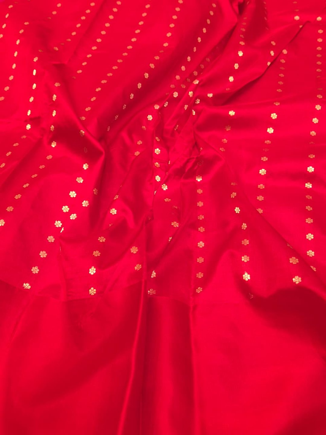 Dark Pink Katan Silk Banarasi saree texture detail