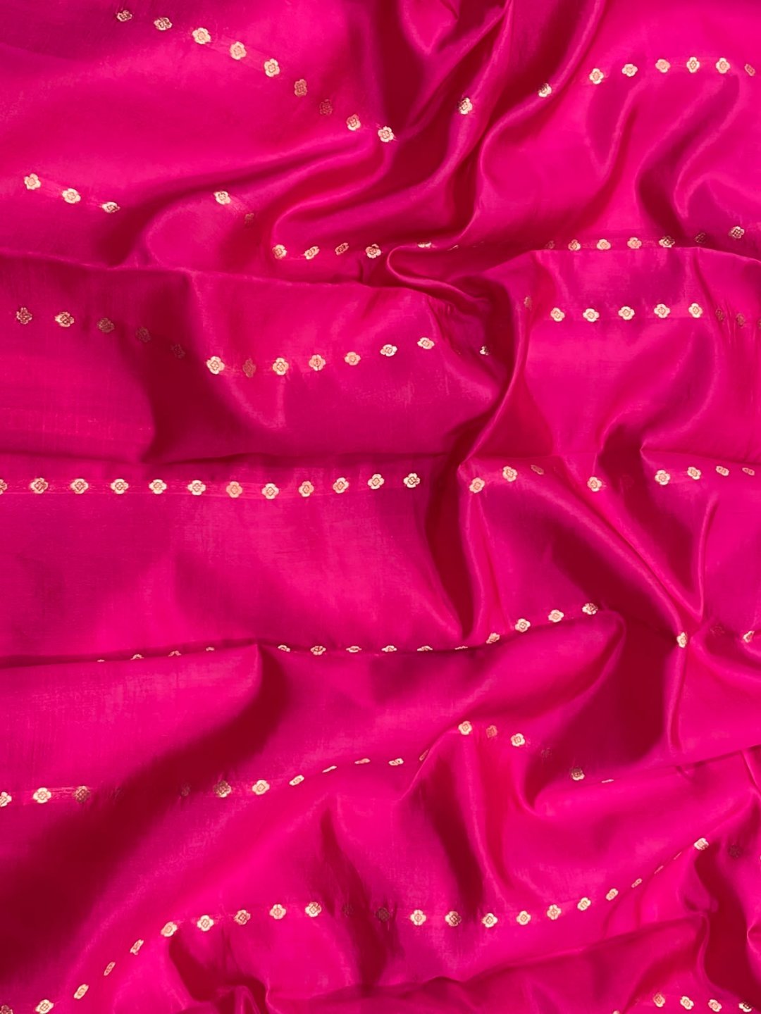 Royal Pink Katan Silk Banarasi saree blouse piece