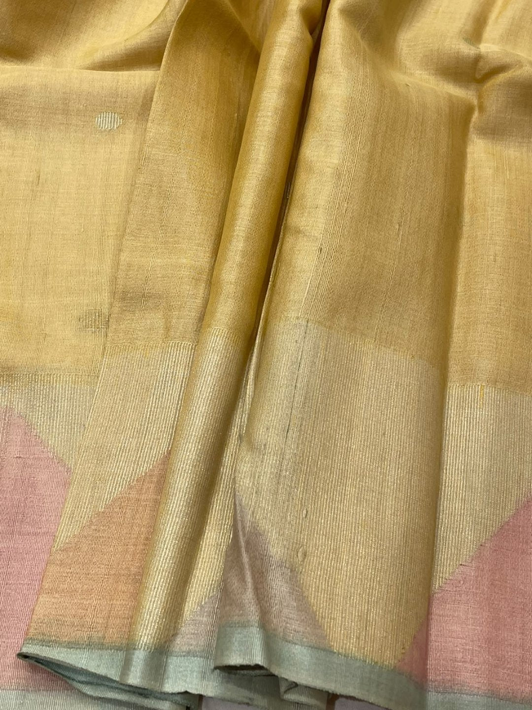 Pastel green with teal blue Raw silk saree Banarasi saree border closeup