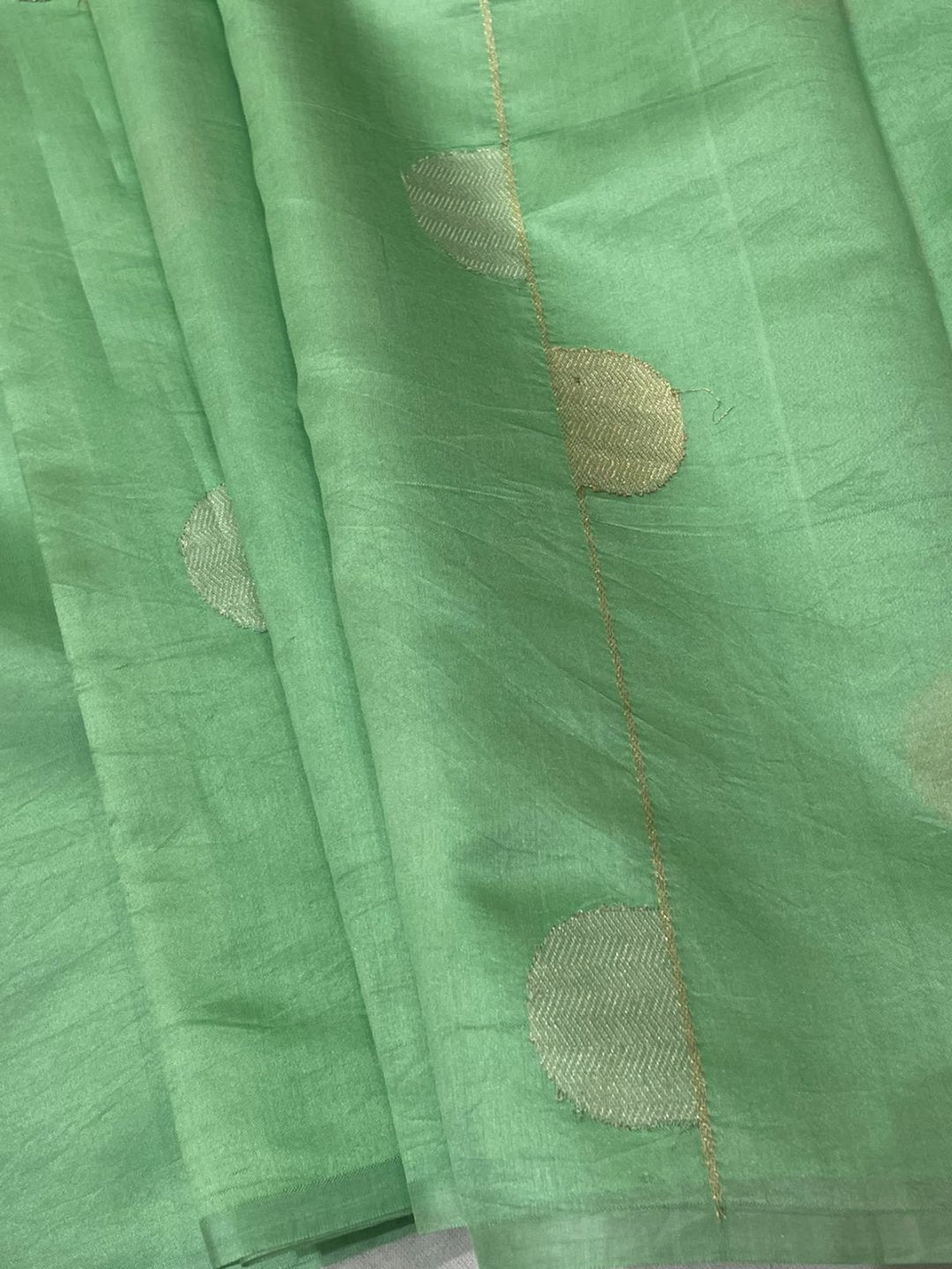 Green Katan Silk Banarasi saree blouse piece