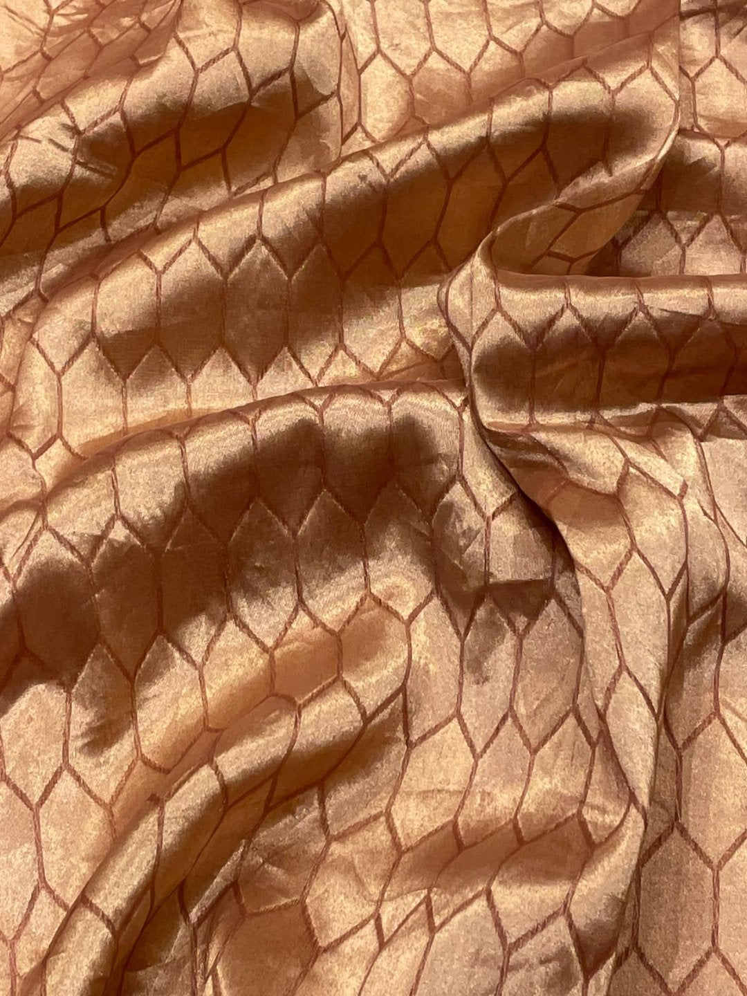 Soft Peach Kora Silk Banarasi saree blouse piece