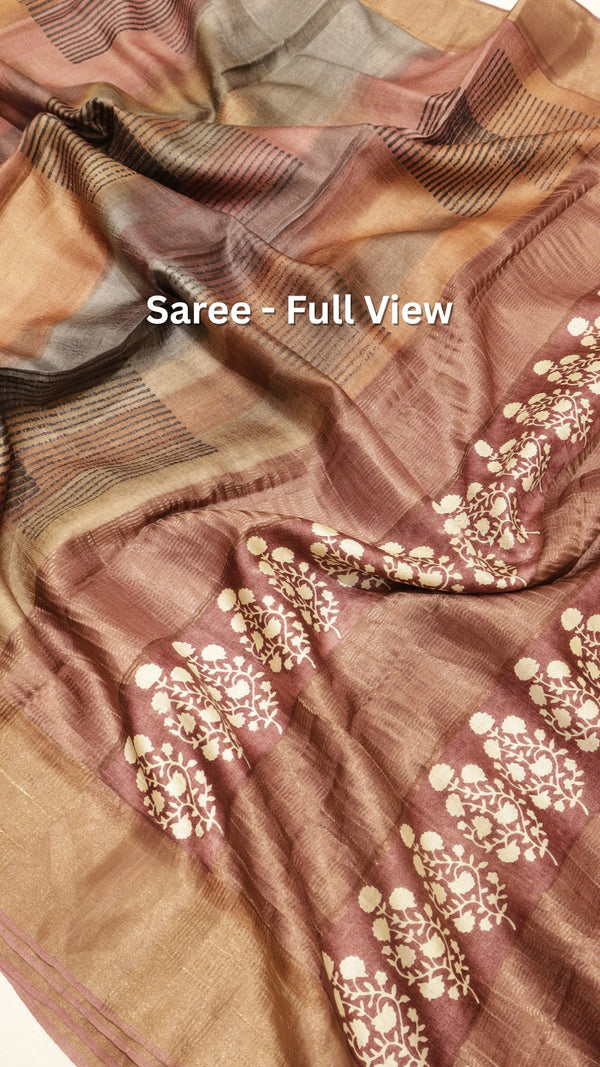 Handloom Soft Tussar Silk Saree