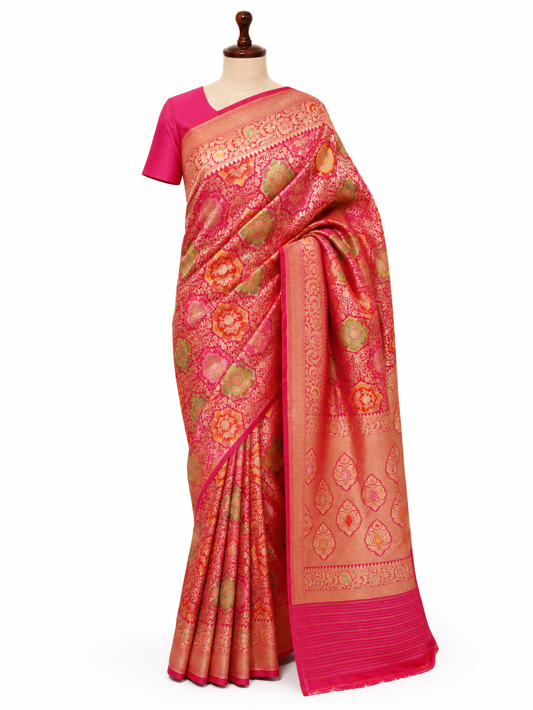 Banarasi Pure Katan Saree - Rani Pink
