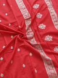 A classic combination of delicate body bootis and a more elaborate pallu, letting the…