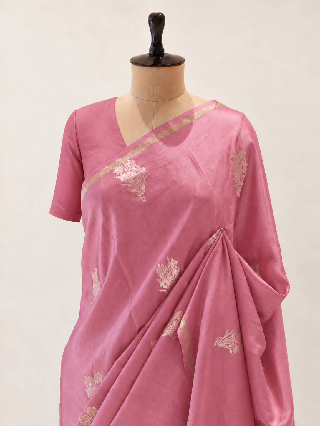 Banarasi Pure Mashru Silk Handloom Saree - Pink