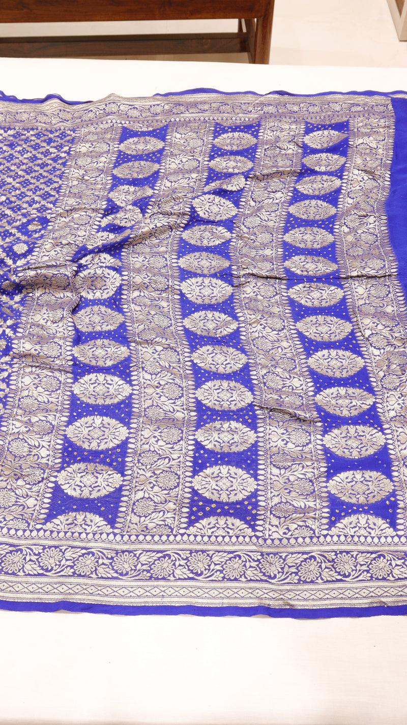 Handwoven Bandhej Khaddi Georgette Saree
