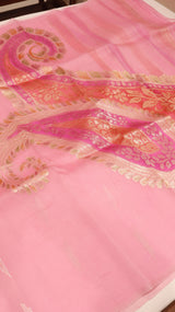 Handloom Pure Kora Silk Saree Paisley Pallu
