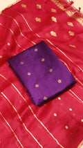 Purple Pure Tussar Silk Handloom Suit Set