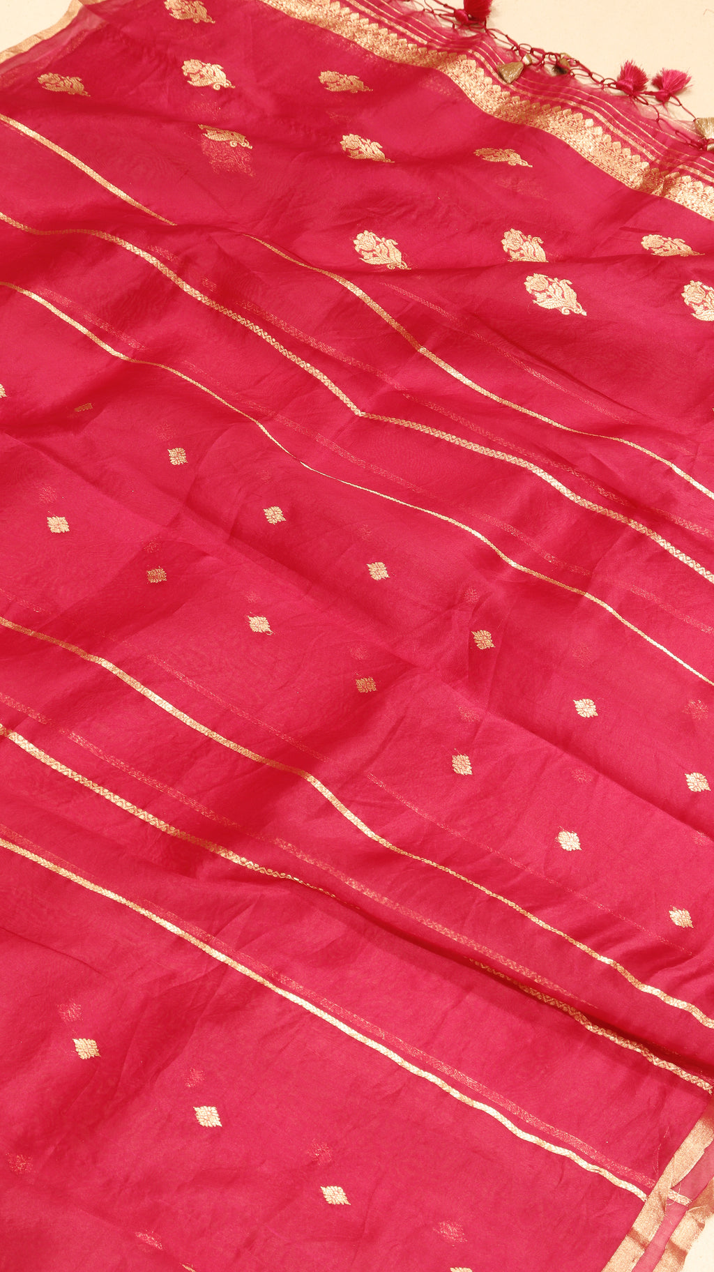Purple Pure Tussar Silk Handloom Suit Set