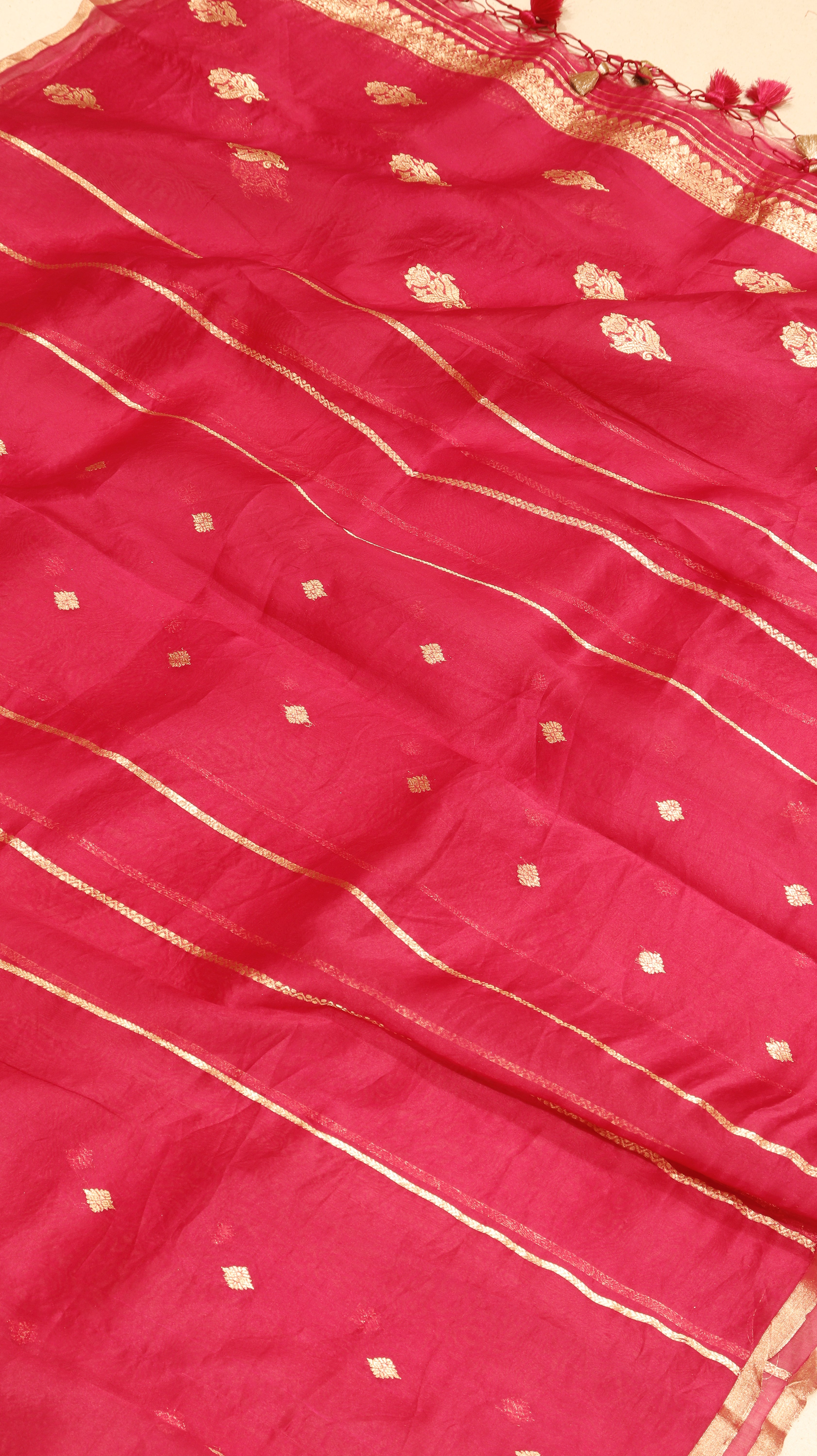 Purple Pure Tussar Silk Handloom Suit Set