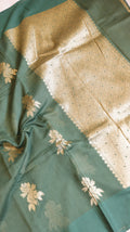 Green Pure Cotton Handloom Saree with Brocade Blouse