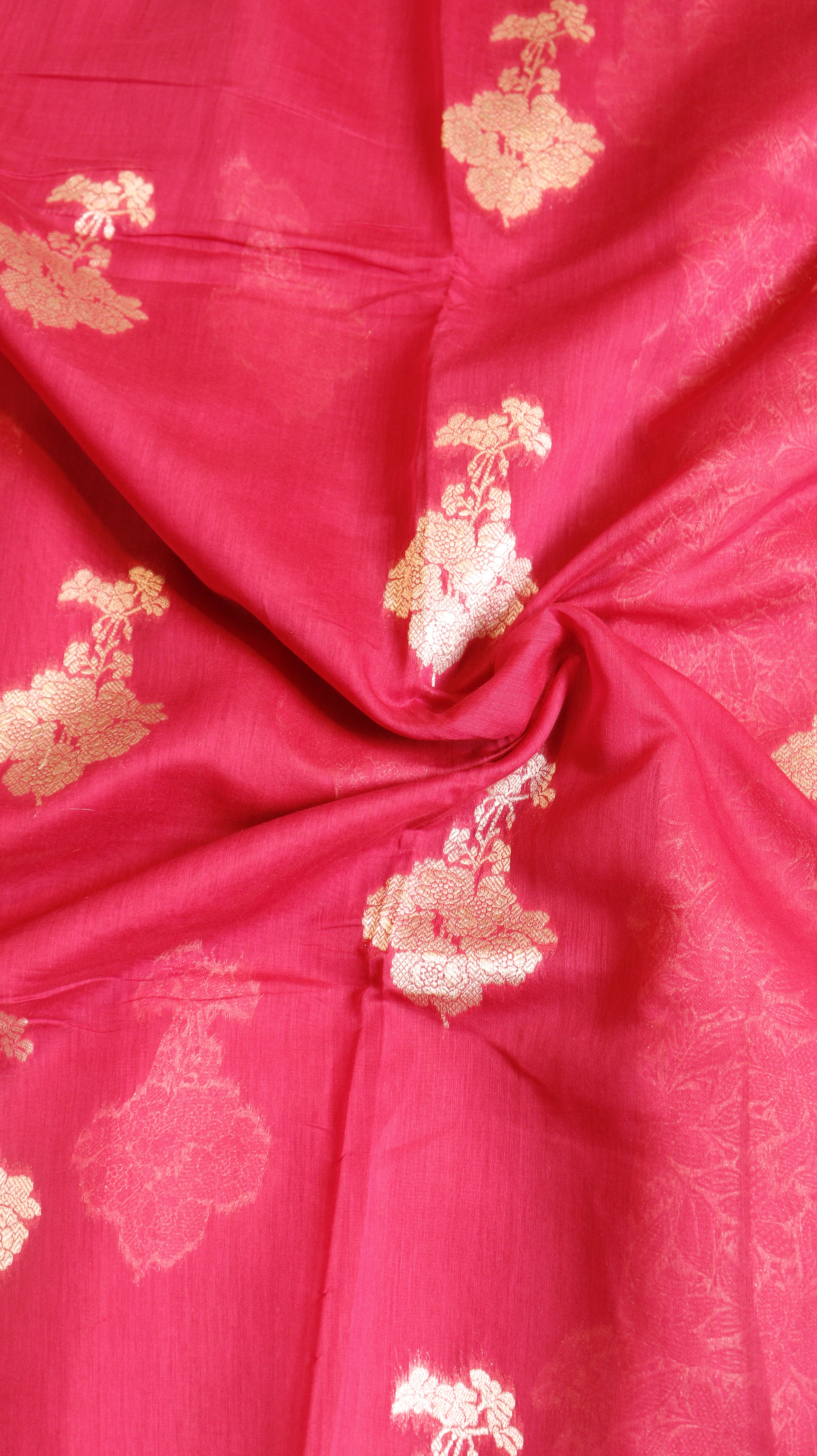 Red Cotton Handloom Saree with Brocade Blouse