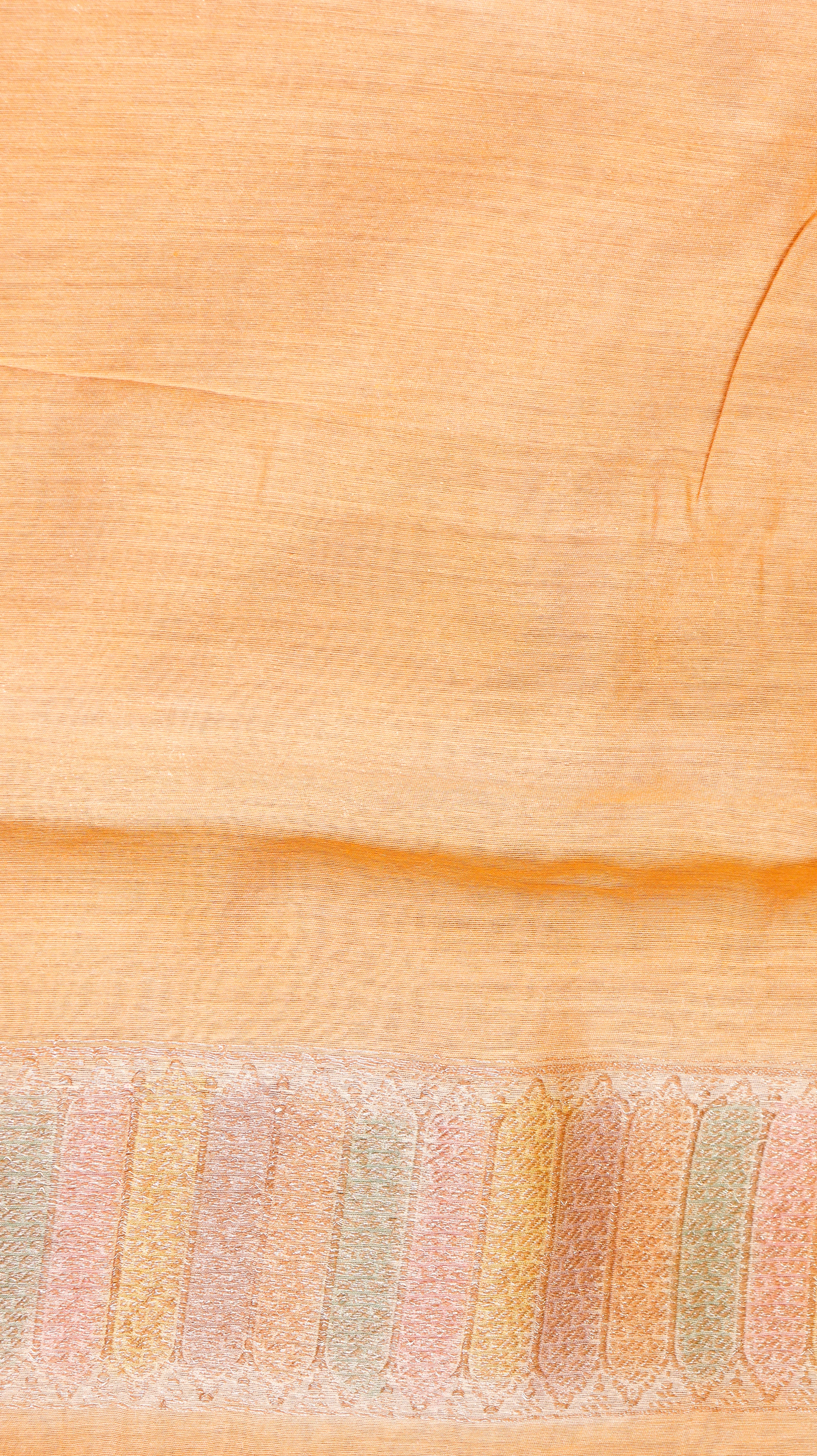 Peach Beige Pure Moonga Muslin Handloom Saree