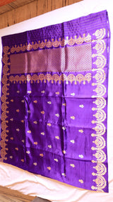Purple Pure Soft Katan Silk Handloom Saree