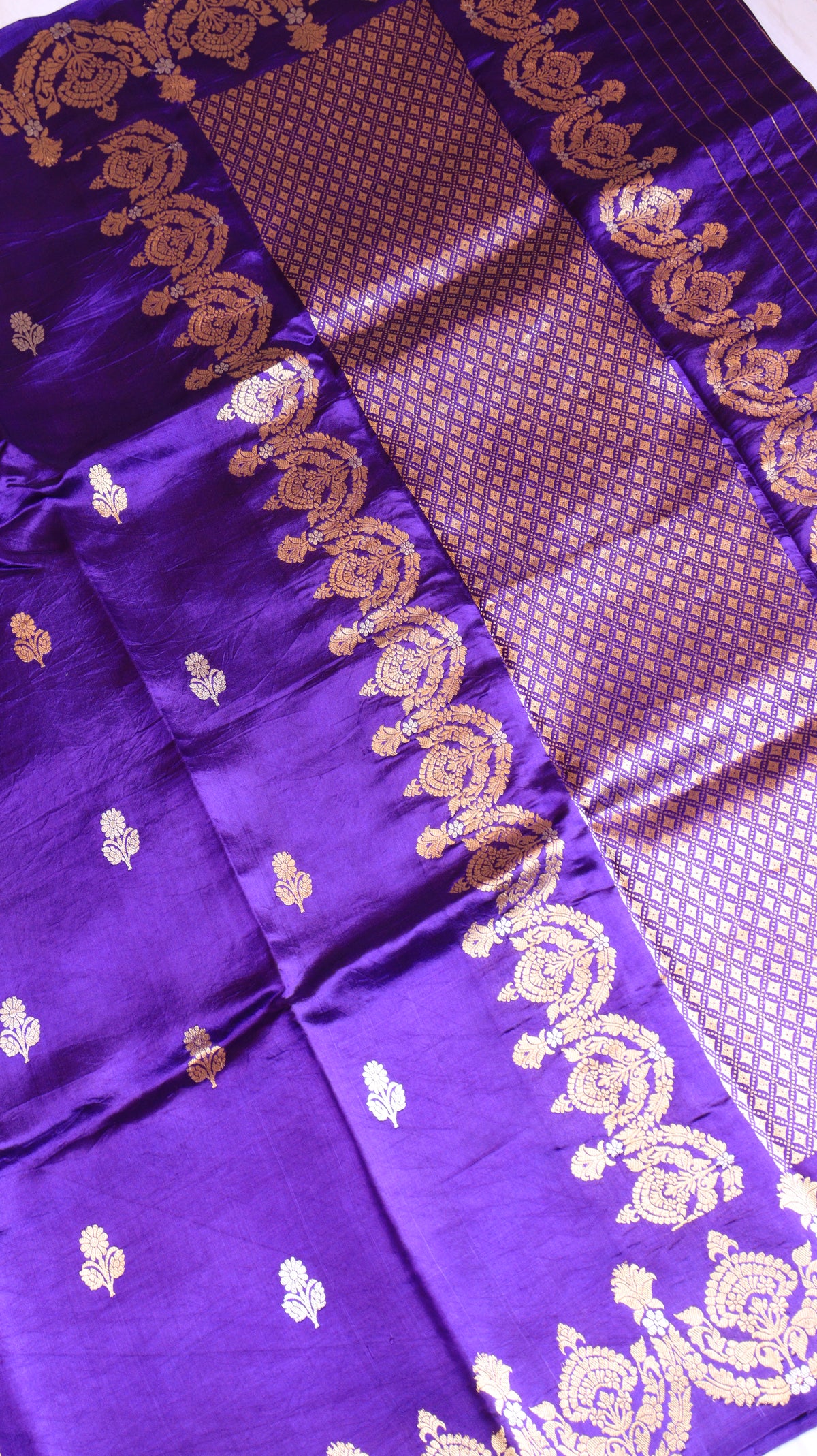 Purple Pure Soft Katan Silk Handloom Saree