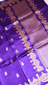 Purple Pure Soft Katan Silk Handloom Saree