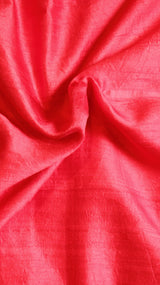 Red Pure Tussar Silk Handloom Suit Set