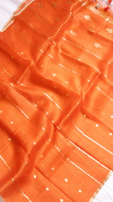 Rani Pink Pure Tussar Silk Handloom Suit Set