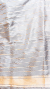 Black Pure Katan Silk Handloom Saree with Contrast Blouse