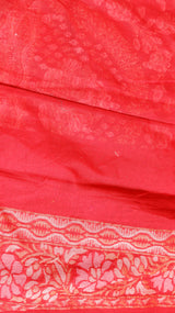 Gadzameen Red Pure Cotton Handloom Saree