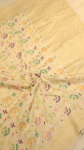 Pre-Order : White Pure Moonga Silk Handloom Saree