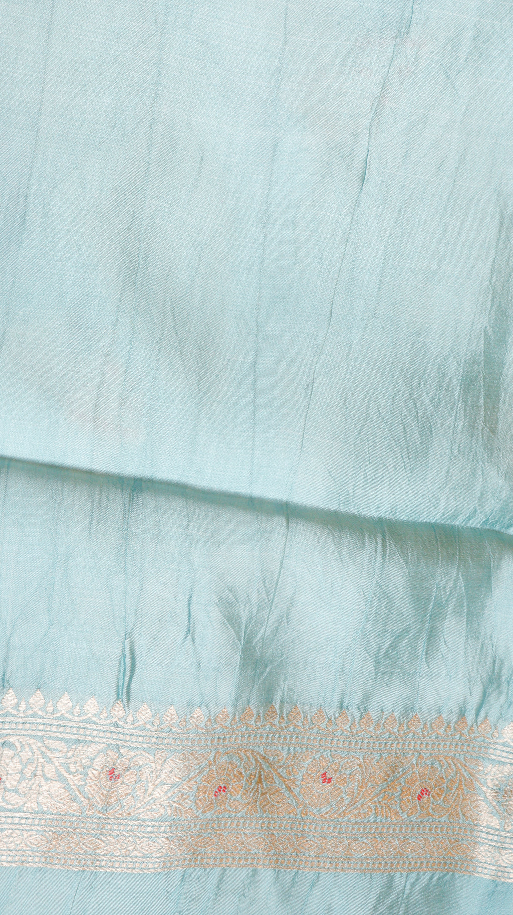 Pale Blue Pure Chiniya Silk Saree