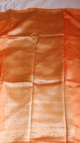 Orange Pure Chiniya Silk Saree