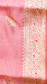 Pink Pure Chiniya Silk Saree