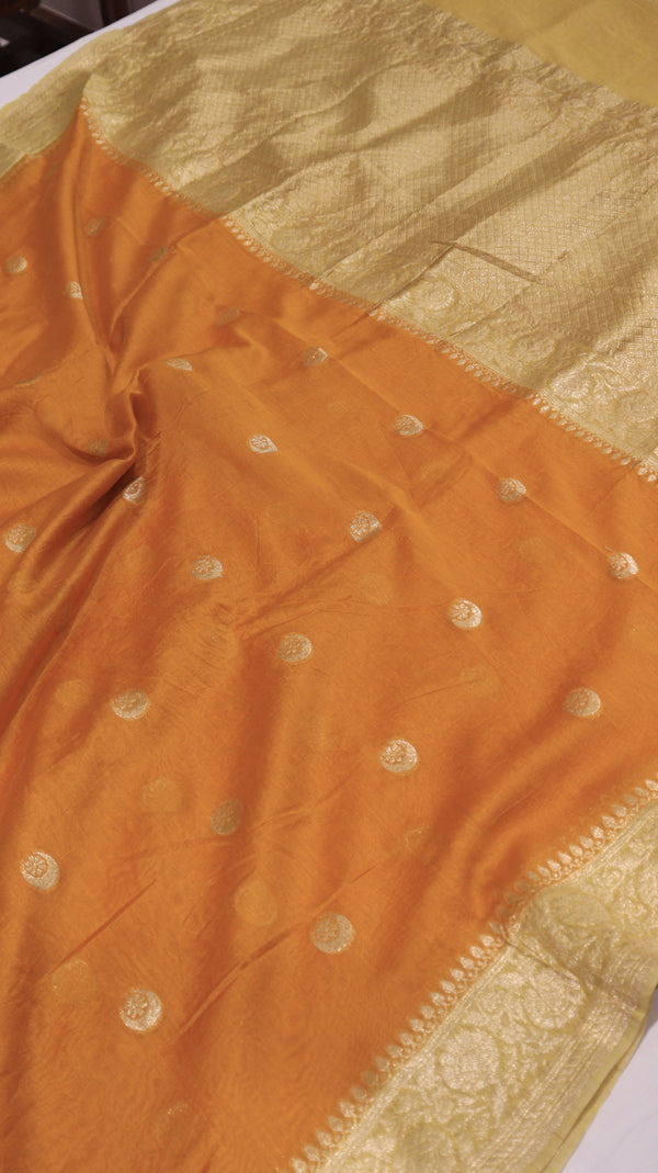 Chand Phool Moonga Muslin Saree
