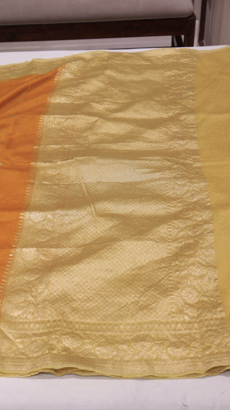 Chand Phool Moonga Muslin Saree