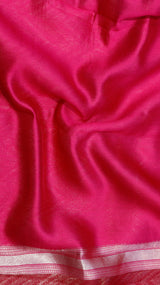 Pink Pure Kora Silk Handloom Saree with Soft Katan Border