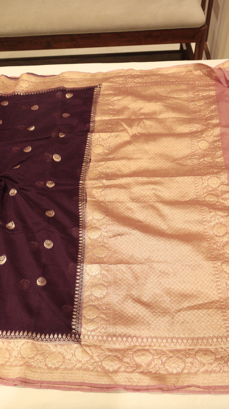 Chand Phool Moonga Muslin Saree